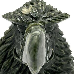 Jade Oriental Carved Green Forest Large Eagle Head 5.5 lb Sculpture Unique Gift